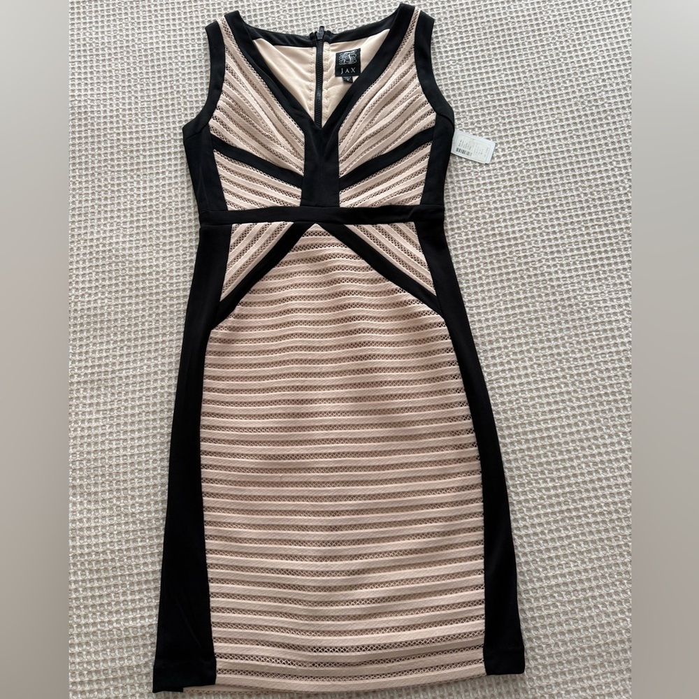 ✨NWT✨ Jax Black and Cream Striped Midi Dress